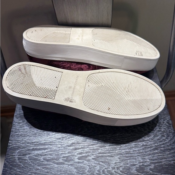 Rebecca Minkoff Burgundy Velvet Loafers - Picture 9 of 11